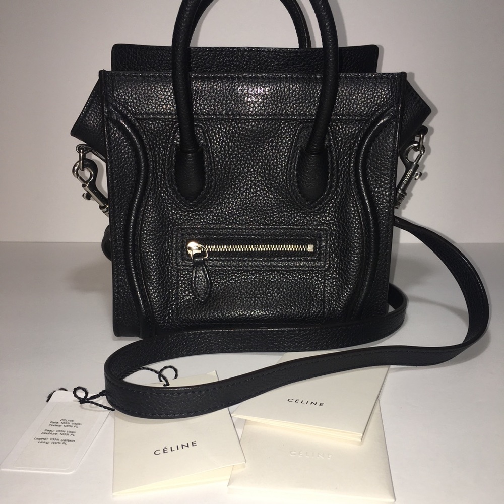 Celine - Black Smooth Calfskin Leather Nano Tote